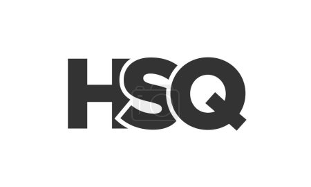 Ilustración de Plantilla de diseño de logotipo HSQ con texto en negrita fuerte y moderno. Logotipo vectorial inicial basado en tipografía simple y mínima. Identidad de empresa de moda. - Imagen libre de derechos