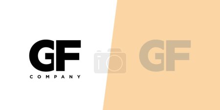 Ilustración de Letra G y F, plantilla de diseño de logotipo GF. Logotipo mínimo basado en monograma inicial. - Imagen libre de derechos