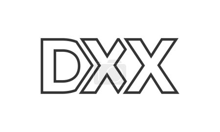 Ilustración de Plantilla de diseño de logotipo DXX con texto en negrita fuerte y moderno. Logotipo vectorial inicial basado en tipografía simple y mínima. Identidad de empresa de moda. - Imagen libre de derechos