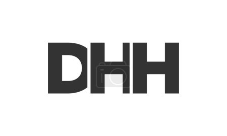 Ilustración de Plantilla de diseño de logotipo DHH con texto en negrita fuerte y moderno. Logotipo vectorial inicial basado en tipografía simple y mínima. Identidad de empresa de moda. - Imagen libre de derechos