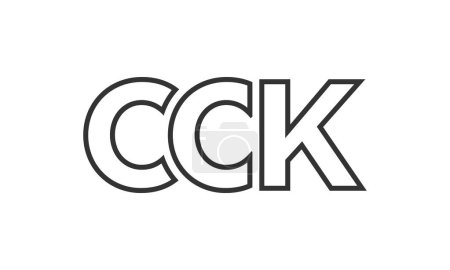 Ilustración de Plantilla de diseño de logotipo CCK con texto en negrita fuerte y moderno. Logotipo vectorial inicial basado en tipografía simple y mínima. Identidad de empresa de moda. - Imagen libre de derechos