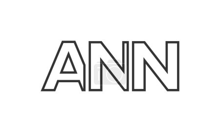ANN-Logo-Design-Vorlage mit starkem und modernem fettem Text. Initial basierte Vektorlogos mit einfacher und minimaler Typografie. Trendige Unternehmensidentität.