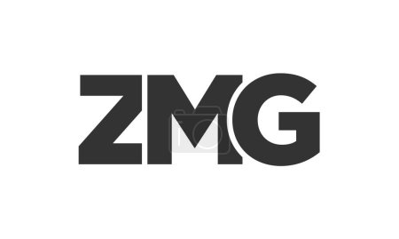 Ilustración de Plantilla de diseño de logotipo ZMG con texto en negrita fuerte y moderno. Logotipo vectorial inicial basado en tipografía simple y mínima. Identidad de empresa de moda. - Imagen libre de derechos