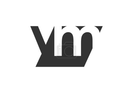 YM kreative geometrische Ausgangsbasis modernes und minimalistisches Logo. Buchstabe y m trendige Schriften.