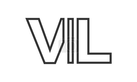 Ilustración de Plantilla de diseño de logotipo VIL con texto en negrita fuerte y moderno. Logotipo vectorial inicial basado en tipografía simple y mínima. Identidad de empresa de moda. - Imagen libre de derechos