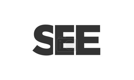 Plantilla de diseño de logotipo SEE con texto en negrita fuerte y moderno. Logotipo vectorial inicial basado en tipografía simple y mínima. Identidad de empresa de moda.