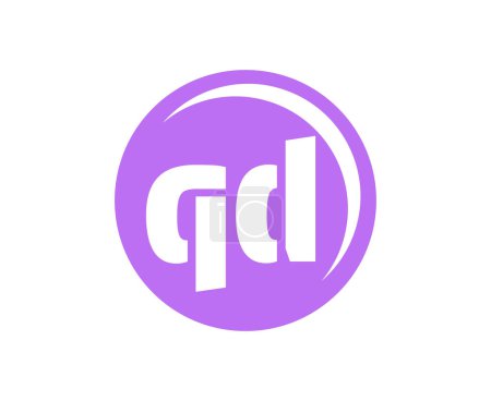 Ilustración de Emblema deportivo QD o logotipo del equipo. Logotipo de bola con una combinación de letra inicial Q y D para la tienda de pelotas, empresa deportiva, entrenamiento, placa de club. - Imagen libre de derechos