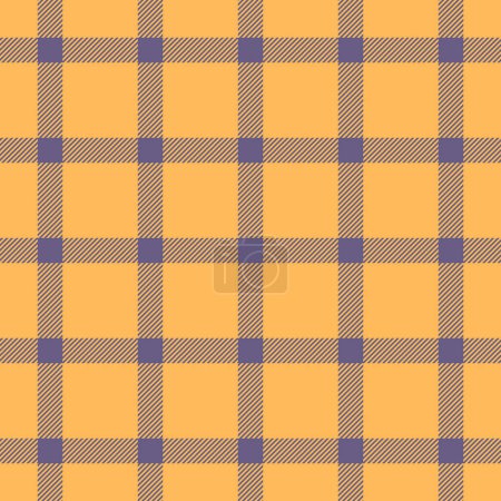 Illustration for Creativity background textile plaid, t-shirt tartan check vector. Fibrous pattern fabric seamless texture in amber and indigo color. - Royalty Free Image