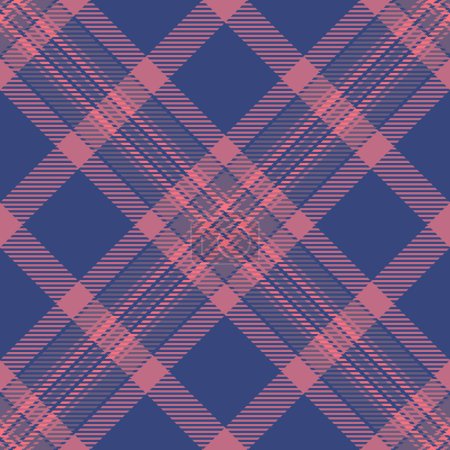 Illustration for Fiber seamless background fabric, handmade plaid check tartan. Oilcloth texture textile pattern vector in red and blue colors. - Royalty Free Image