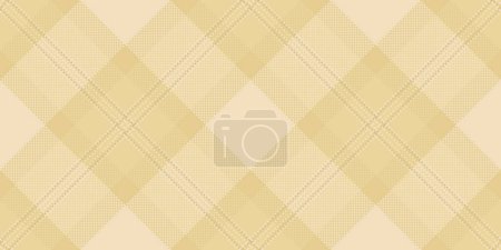 Illustration for Content fabric textile tartan, difficult plaid vector check. Setting seamless texture pattern background in amber and light color. - Royalty Free Image