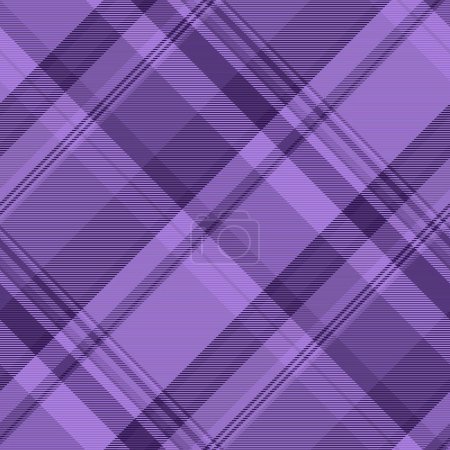 Illustration for December check vector seamless, painting texture background fabric. Fur plaid textile pattern tartan in violet and amethyst color. - Royalty Free Image