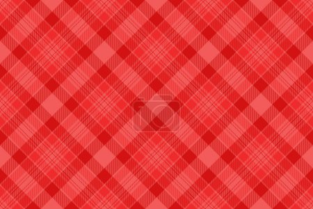 Illustration for Party vector tartan pattern, place fabric background check. Gentleman textile plaid texture seamless in red color. - Royalty Free Image