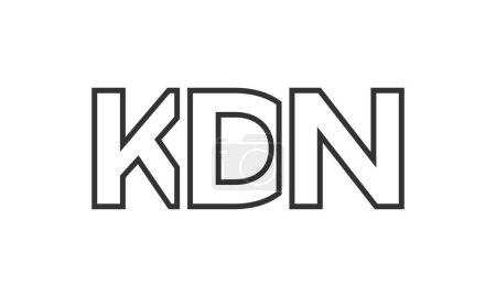 Ilustración de Plantilla de diseño de logotipo KDN con texto en negrita fuerte y moderno. Logotipo vectorial inicial basado en tipografía simple y mínima. Identidad de empresa de moda. - Imagen libre de derechos