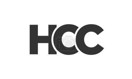 Illustration for HCC logo design template with strong and modern bold text. Initial based vector logotype featuring simple and minimal typography. Trendy company identity. - Royalty Free Image