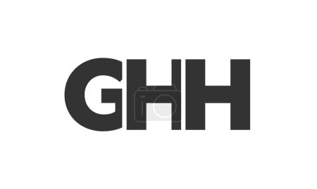 Ilustración de Plantilla de diseño de logotipo GHH con texto fuerte y moderno en negrita. Logotipo vectorial inicial basado en tipografía simple y mínima. Identidad de empresa de moda. - Imagen libre de derechos