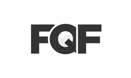 Ilustración de Plantilla de diseño de logotipo FQF con texto en negrita fuerte y moderno. Logotipo vectorial inicial basado en tipografía simple y mínima. Identidad de empresa de moda. - Imagen libre de derechos