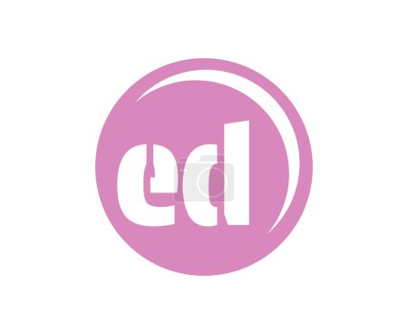 ED sport emblem or team logotype. Ball logo with a combination of Initial letter E and D for balls shop, sports company, training, club badge.