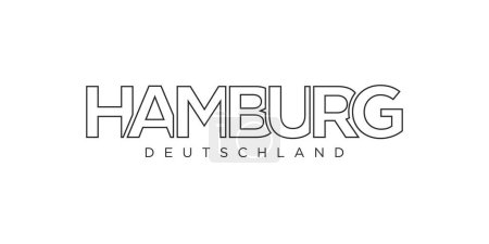 Ilustración de Hamburg Deutschland, diseño de ilustración vectorial moderno y creativo con la ciudad de Alemania para pancartas de viaje, carteles, web y postales. - Imagen libre de derechos