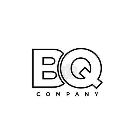 Ilustración de Letra de moda B y Q, plantilla de diseño de logotipo BQ. Logotipo inicial monograma mínimo basado en la identidad de la empresa. - Imagen libre de derechos