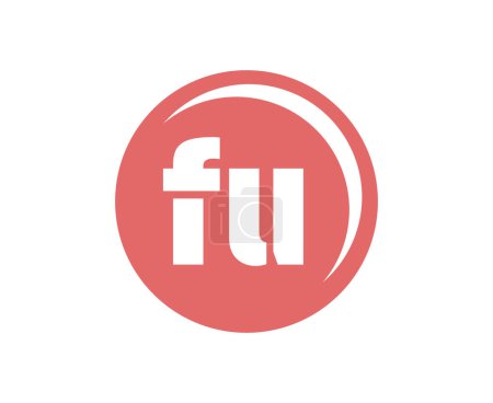 FU sport emblem or team logotype. Ball logo with a combination of Initial letter F and U for balls shop, sports company, training, club badge.