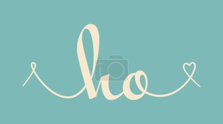 HO erste Hochzeit Monogramm Kalligraphie Vektor Illustration. Handgezeichneter Schriftzug h und o love Logo Design für Valentinstag Poster, Grußkarte