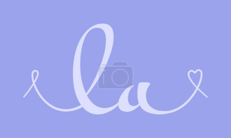 LA erste Hochzeit Monogramm Kalligraphie Vektorillustration. Handgezeichneter Schriftzug l und ein Love-Logo-Design für Valentinstag-Poster, Grußkarte