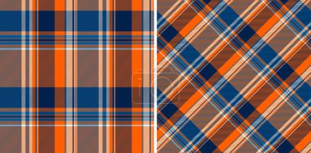 Seamless check plaid of vector pattern tartan with a fabric textile texture background set in space colors.