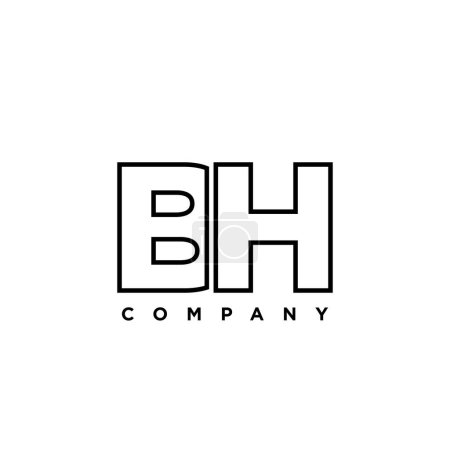 Lettre tendance B et H, modèle de conception de logo BH. Logotype initial à base de monogramme minimal pour l'identité de l'entreprise.