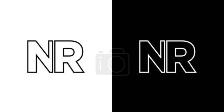 Trendy letter N and R, NR logo design template. Minimal monogram initial based logotype for company identity.