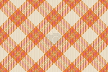 Shirt background tartan check, comfortable fabric pattern plaid. Christmas card vector texture textile seamless in light and orange color.