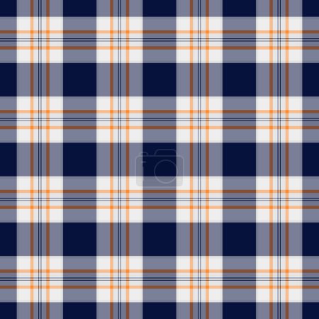 Pattern plaid tartan of textile check texture with a fabric background seamless vector in pastel and orange colors.