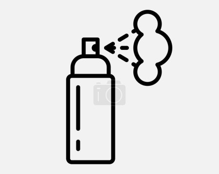 Icône de bouteille de peinture dessinée à la main. Ligne aérographe graffiti simple art aérosol cylindre de gaz logo.