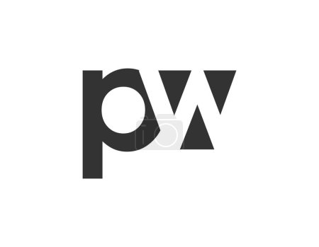 PW creative geometric initial based modern and minimal logo. Letter p w trendy fonts.