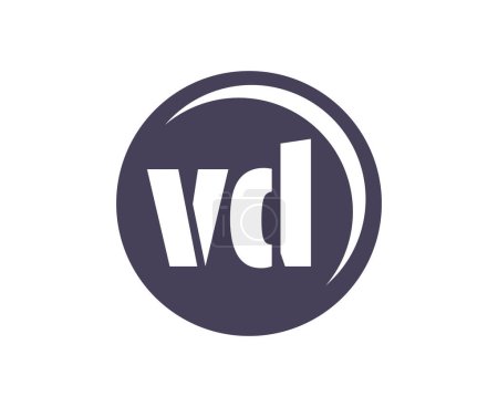 VD emblema deportivo o logotipo del equipo. Logotipo de bola con una combinación de letra inicial V y D para peluquería, empresa deportiva, entrenamiento, placa de club.