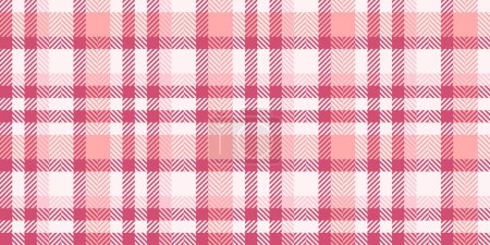 Basic texture fabric check, oilcloth vector seamless pattern. Classy tartan plaid textile background in red and lavender blush colors palette.