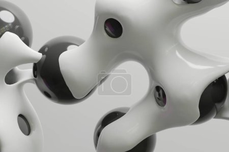 Téléchargez les photos : Conception abstraite de mouvement de rendu 3d, déformation de transition de boule de métasphère de bulle liquide, présentation d'entreprise d'animation de papier peint. - en image libre de droit