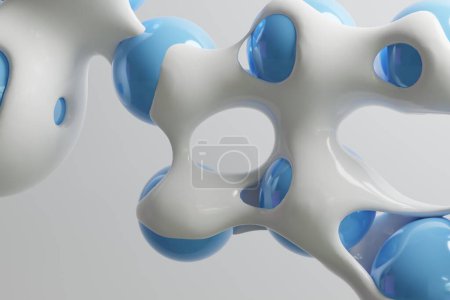 Photo for Abstract 3d render motion design, liquid bubble metasphere ball transition deformation, wallpaper animation business presentation. - Royalty Free Image