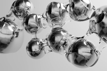 Photo for Abstract 3d render motion design, liquid bubble metasphere ball transition deformation, wallpaper animation business presentation. - Royalty Free Image