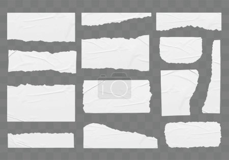 Vector zerrissene weiße Aufkleber Papier Attrappe leere Banner Tags Etiketten Vorlage Design