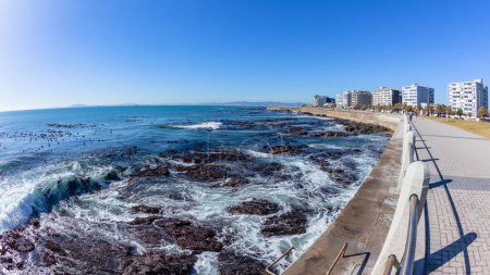 Photo for Cape Town Sea Point  Atlantic Ocean Coastline Promenade Apartments Landscape - Royalty Free Image