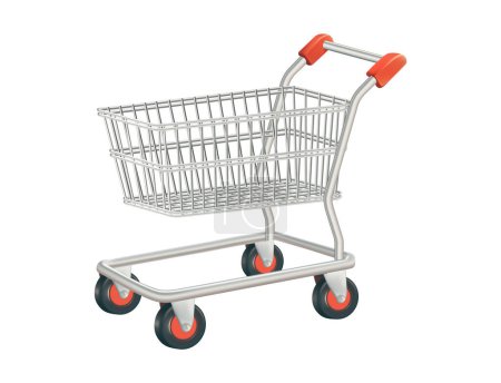 Photo for Shopping cart isolated on white background. 3d  illustration Vector ,sell discount ,Front view EPS - Royalty Free Image