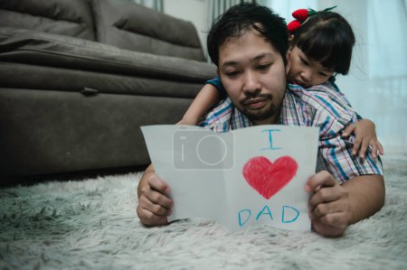 Photo for Father day concept,Asian young handsome Father and daughter stay at home together - Royalty Free Image