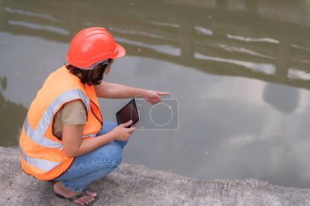 Photo for Asian Female engineering working - Royalty Free Image