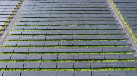 Foto de Granja de energía solar desde la vista del dron, Tecnología de energía verde - Imagen libre de derechos