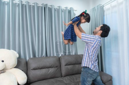 Photo for Father day concept,Asian young handsome Father and daughter stay at home together - Royalty Free Image