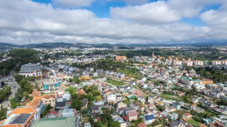 Photo for High angle view from drone of DALAT city at vietnam - Royalty Free Image