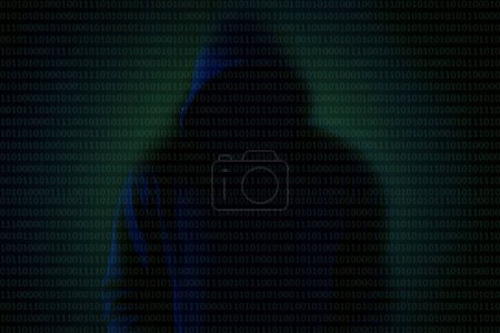 Téléchargez les photos : Pirate asiatique dans le capot noir sur fond noir, Hack mot de passe, piratage des systèmes de sécurité pour voler des informations - en image libre de droit