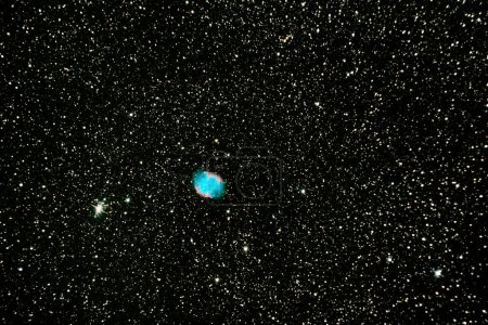 Photo for The Dumbbell Nebula (also known as Messier Object 27, M27, or NGC 6853) is a planetary nebula in the constellation Vulpecula.. - Royalty Free Image