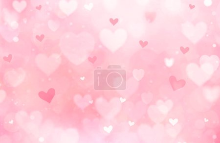 Photo for Soft bokeh romantic backdrop, valentine's day blurred hearts background. Holiday romantic glowing texture. - Royalty Free Image