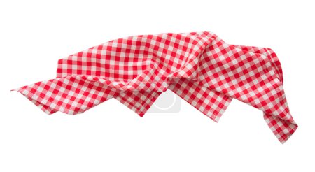Foto de Toalla a cuadros roja aislada, cocina comprobada picnic paño rojo. Decoración de alimentos. - Imagen libre de derechos